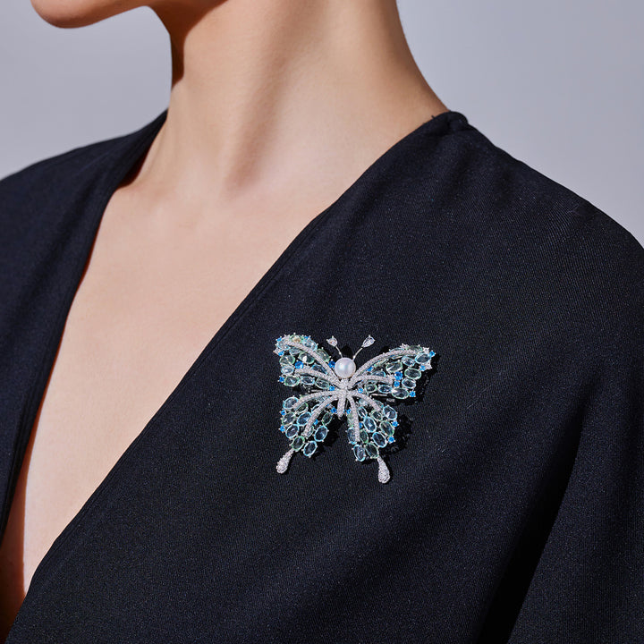 بروش لؤلؤ مياه عذبة عالي الجودة WC00125 | باترفلاي