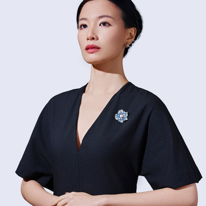 Spilla elegante con perla d'acqua dolce WC00126