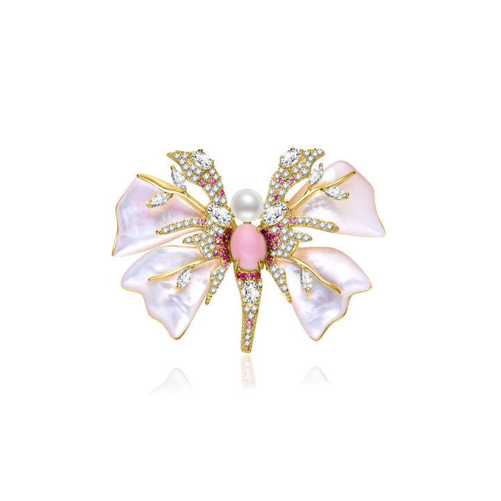 顶级淡水珍珠胸针 WC00127 | 蝴蝶