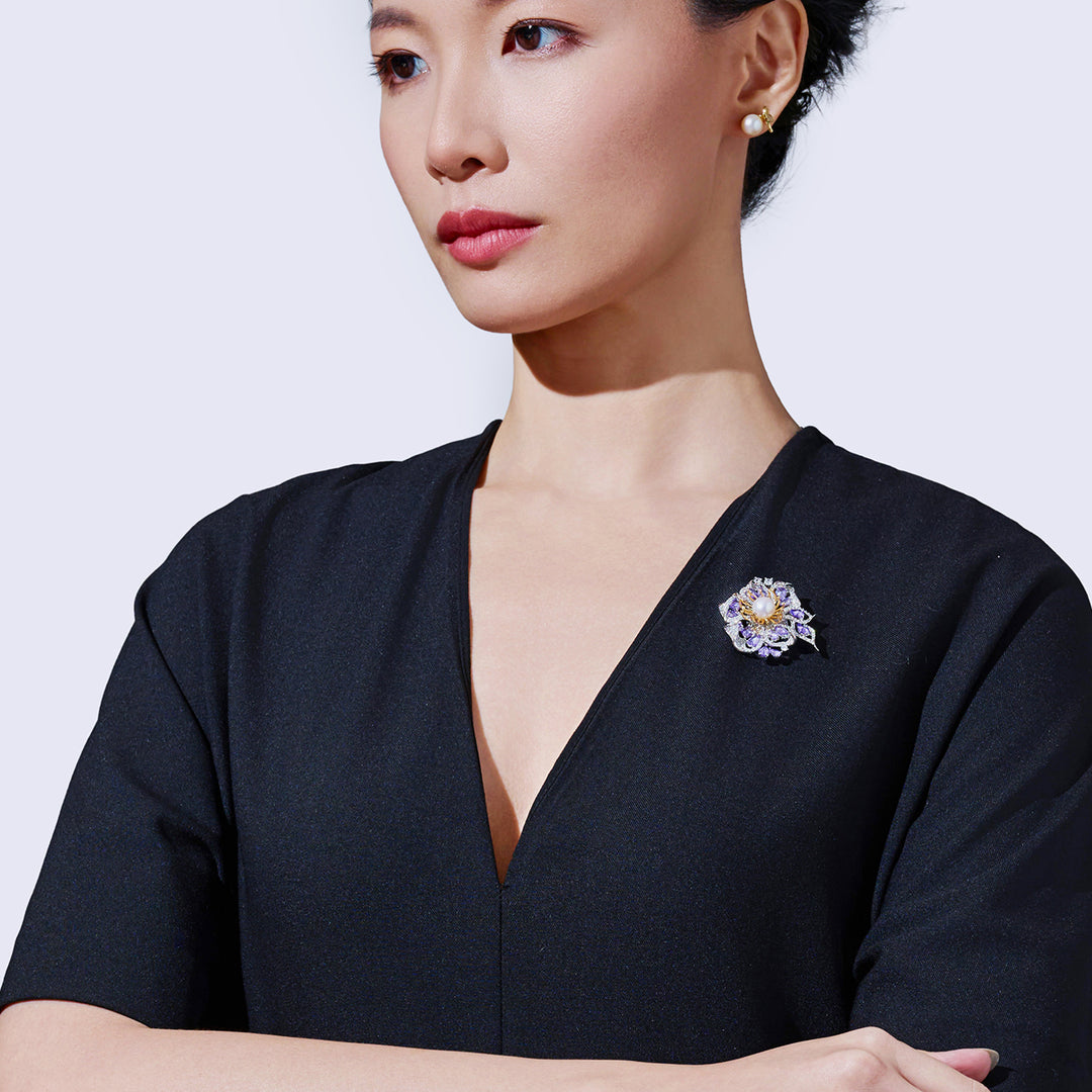 最高級淡水パールブローチ WC00129