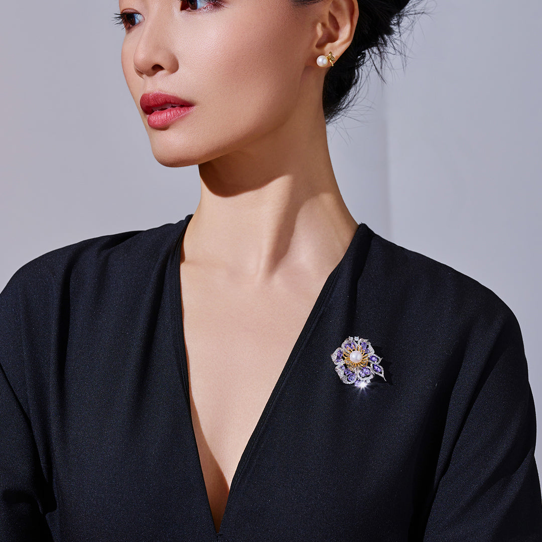 최고급 담수 진주 브로치 WC00129