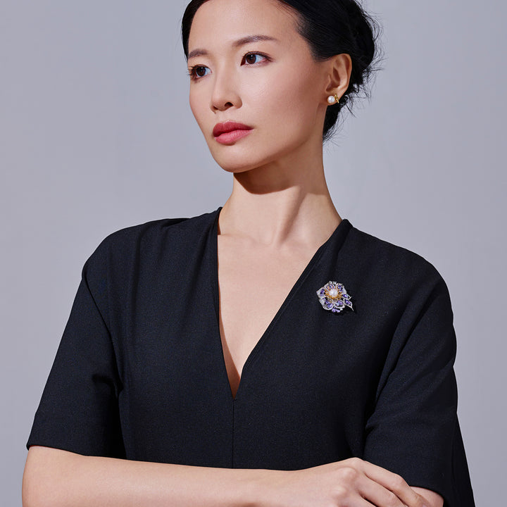 최고급 담수 진주 브로치 WC00129