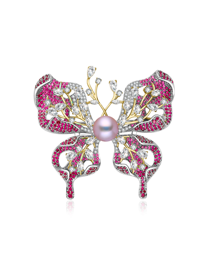 頂級淡水珍珠胸針 WC00136 | BUTTERFLY