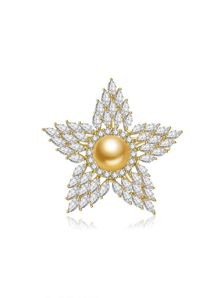 Broche en perle dorée de la mer du Sud à lustre supérieur WC00144