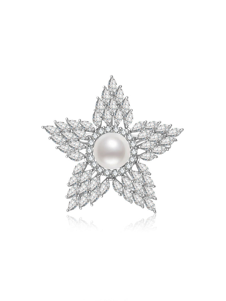 Broche de perla blanca del Mar del Sur de alto brillo WC00145