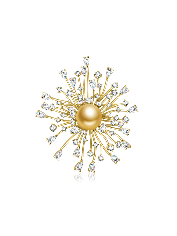 Broche de perla dorada de los Mares del Sur de máximo brillo WC00150