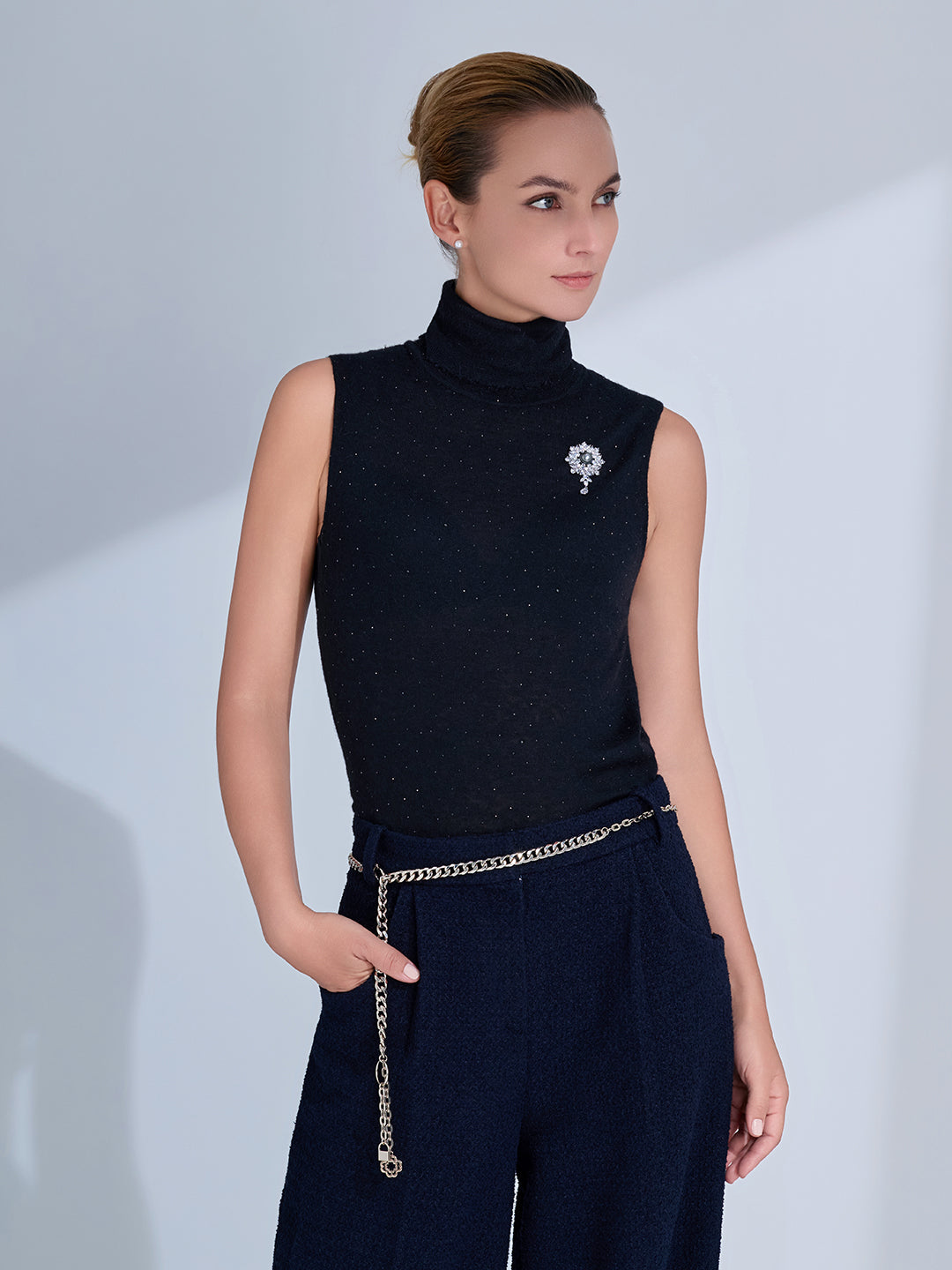 Elegante Brosche mit Tahitiperle WC00151