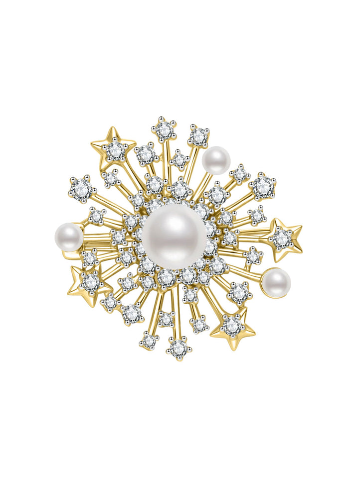 Top Grade Freshwater Pearl Brooch WC00155 | SNOWFLAKE
