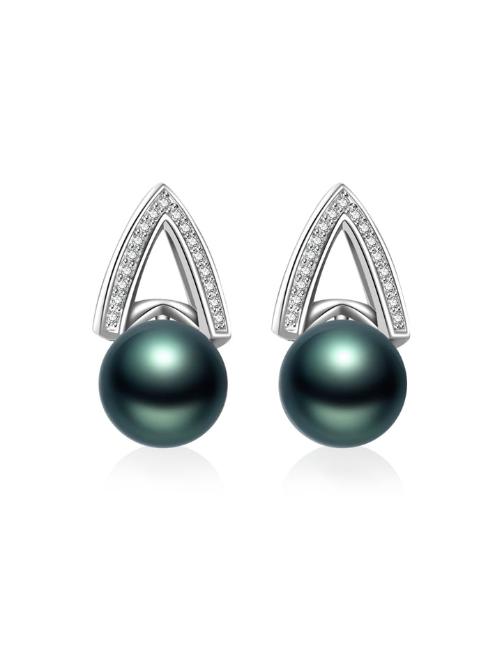 Elegantes pendientes de perlas de Tahití WE00039