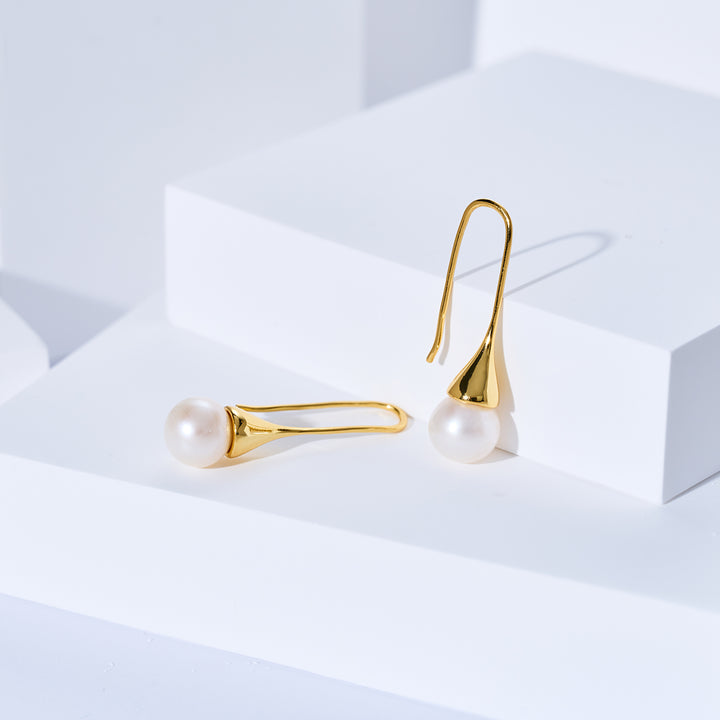 أقراط لؤلؤ المياه العذبة الأنيقة WE00044