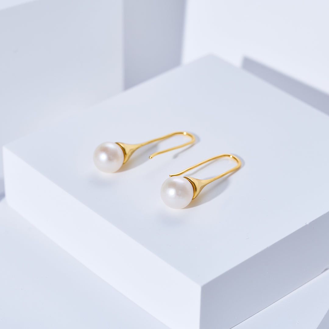 أقراط لؤلؤ المياه العذبة الأنيقة WE00044