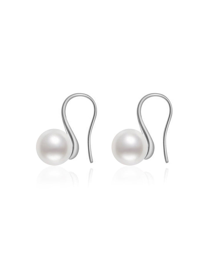 Anting-anting Mutiara Separuh Bulat Air Tawar yang Elegan WE00045