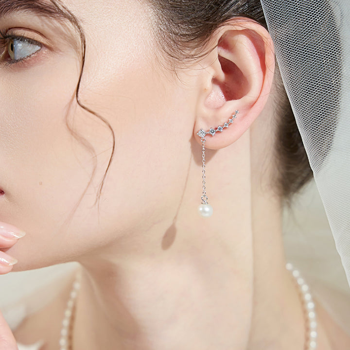 Eleganti orecchini di perle d'acqua dolce WE00048