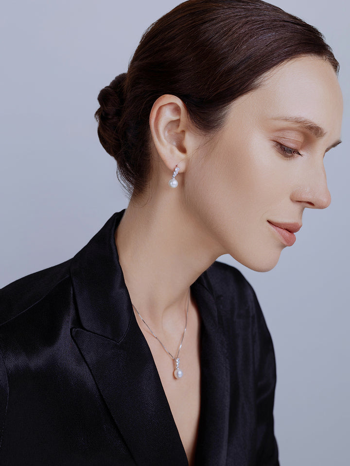 Anting-anting Mutiara Air Tawar yang Elegan WE00051