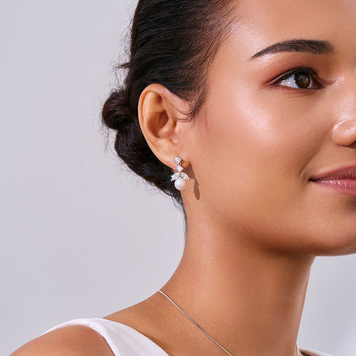 优雅淡水珍珠耳环 WE00054