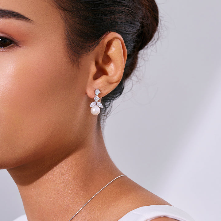 优雅淡水珍珠耳环 WE00054