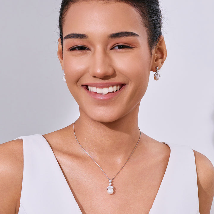 优雅淡水珍珠耳环 WE00054