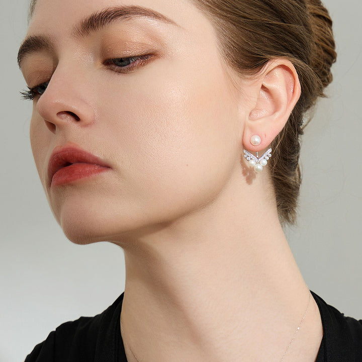 Eleganti orecchini di perle d'acqua dolce WE00058