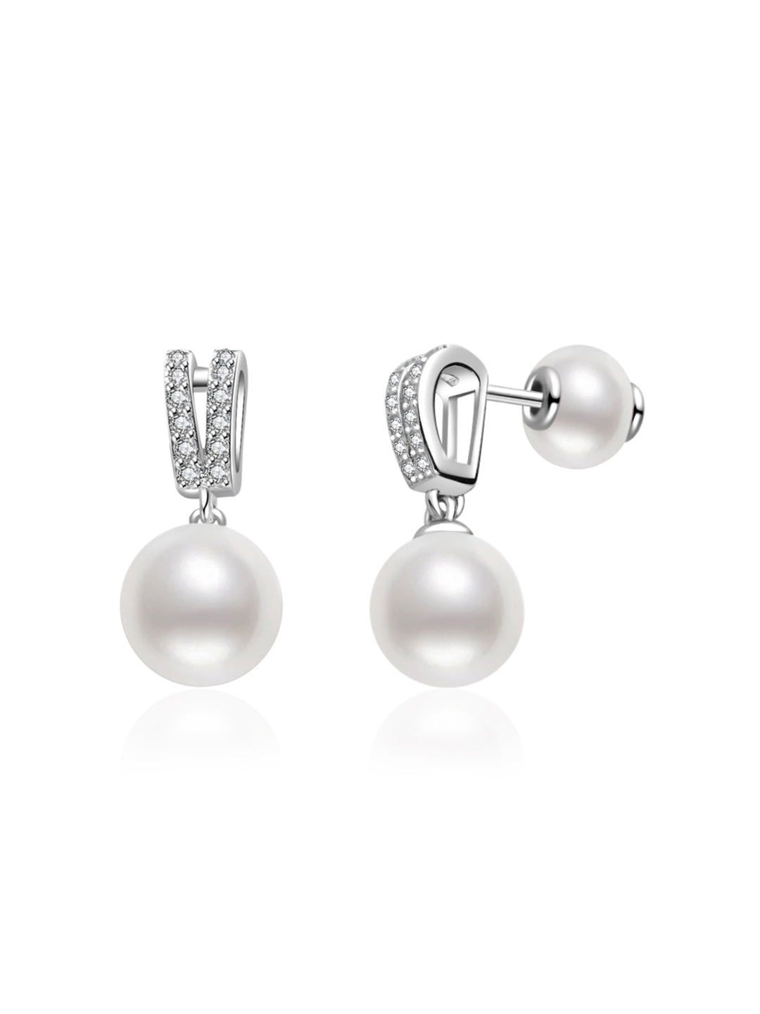 Pendientes elegantes de perlas de agua dulce WE00061