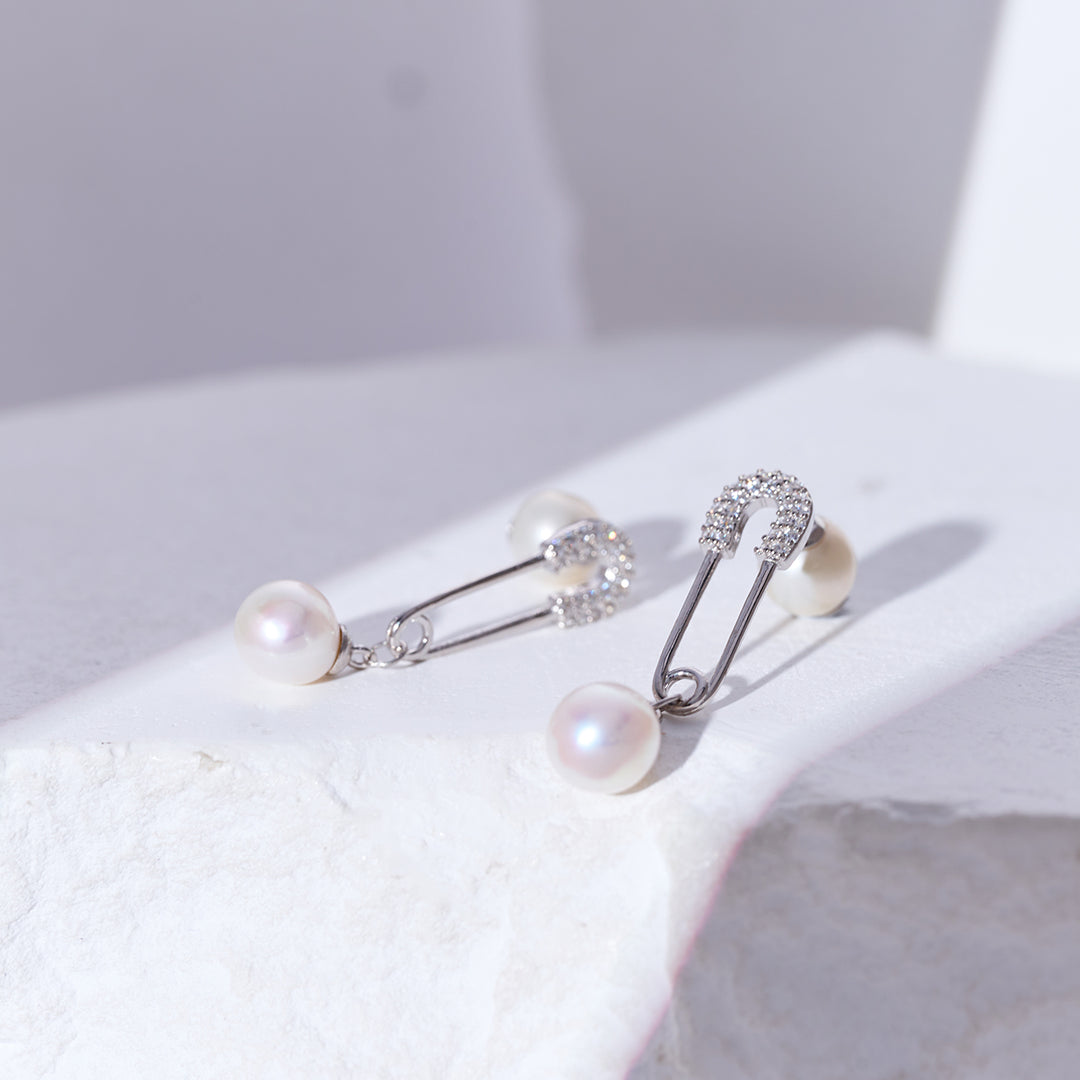 Pendientes de perlas de agua dulce neoyorquinos WE00088