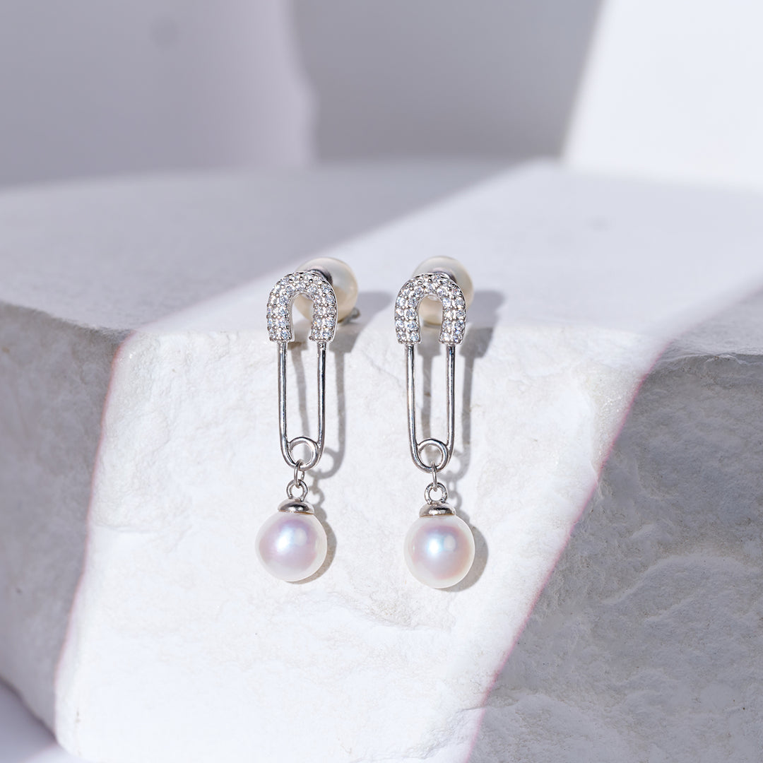 Pendientes de perlas de agua dulce neoyorquinos WE00088