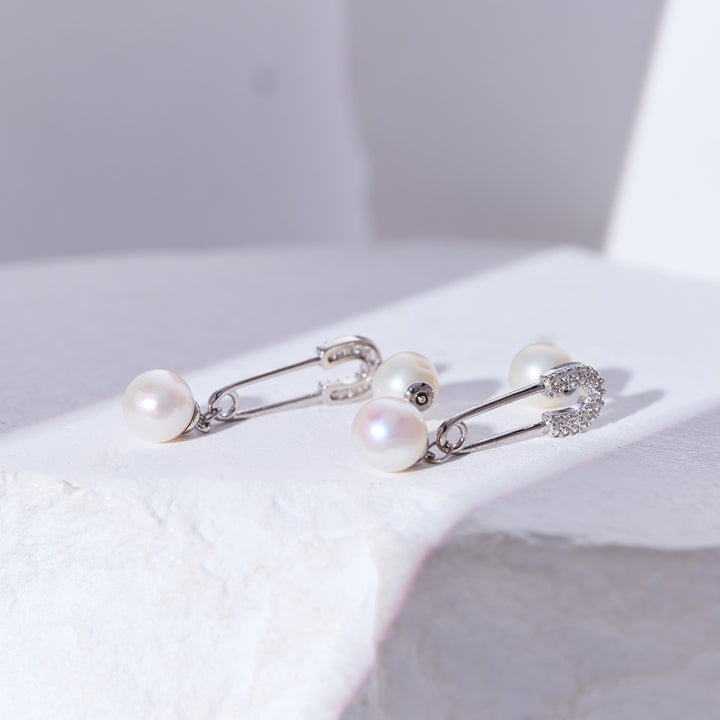 Pendientes de perlas de agua dulce neoyorquinos WE00088