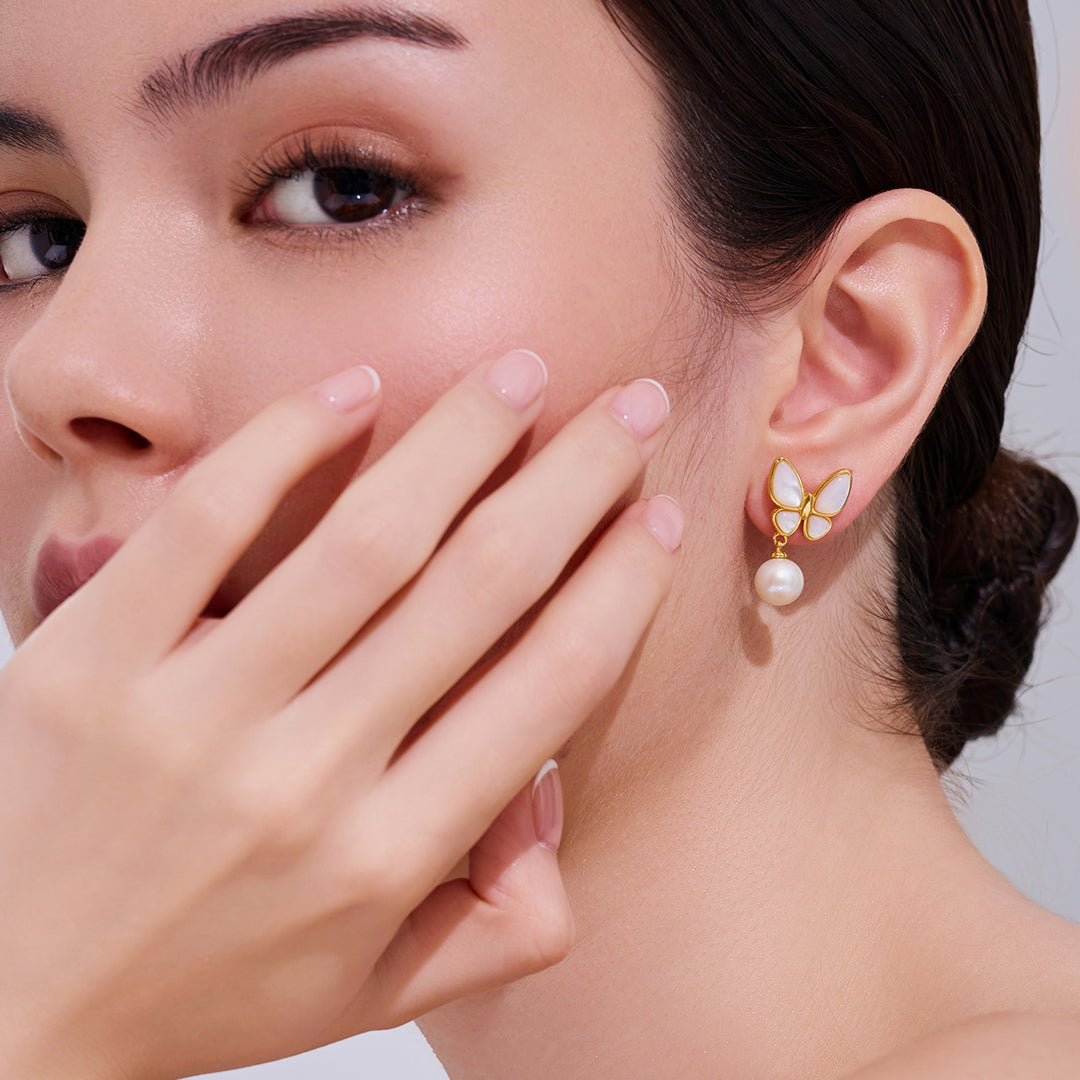 淡水パールイヤリング WE00100 | BUTTERFLY