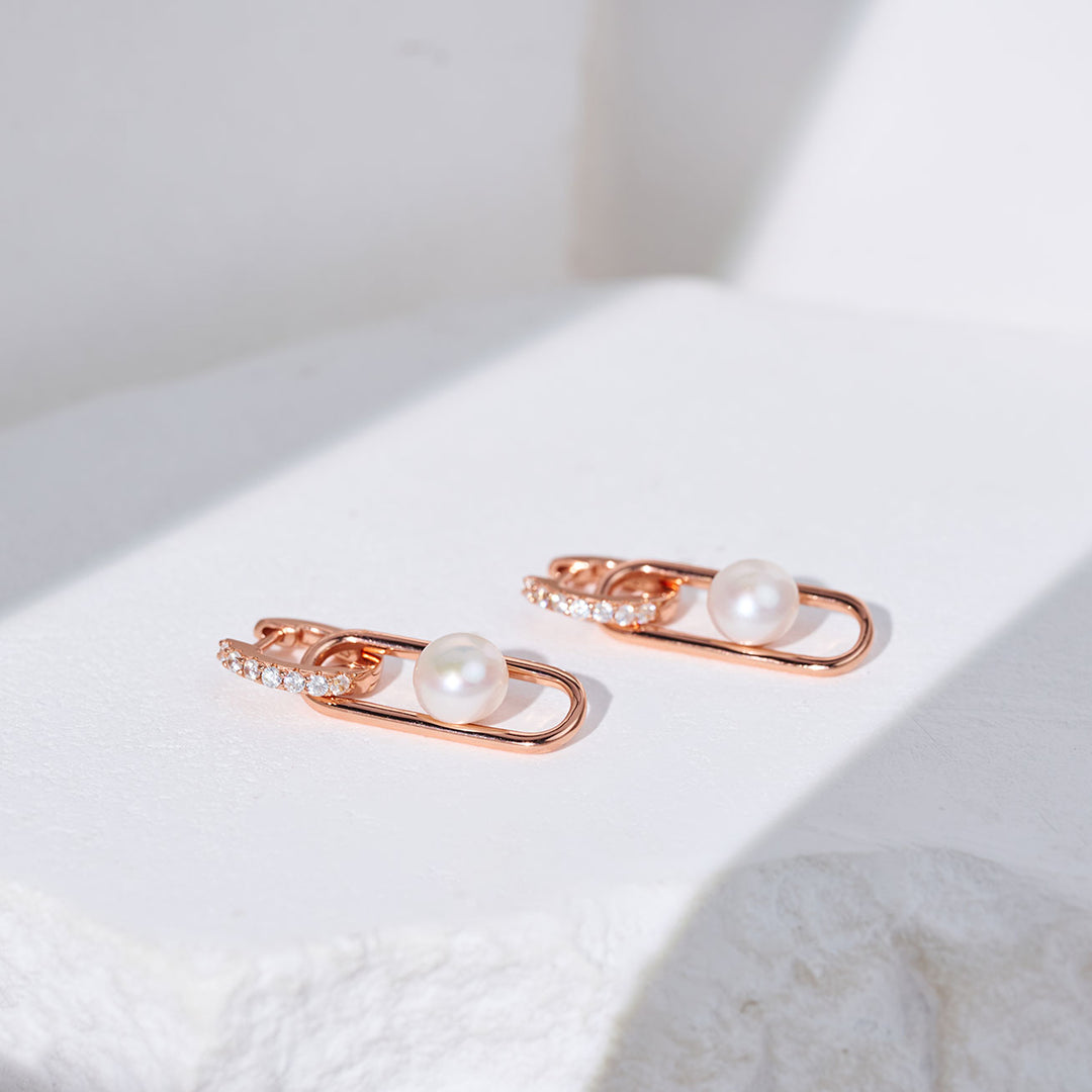 Boucles d'oreilles en perles d'eau douce de qualité supérieure WE01013 | CONNECT