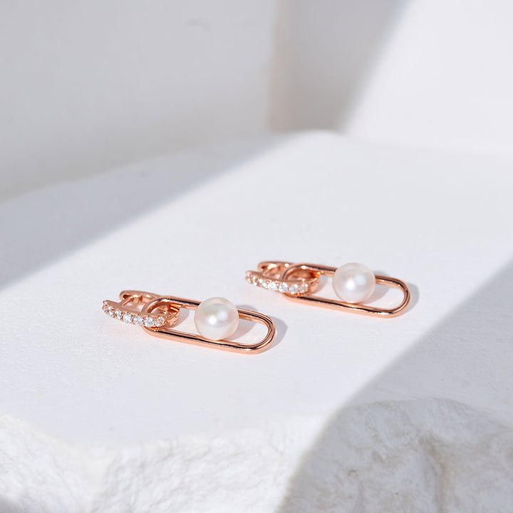 Boucles d'oreilles en perles d'eau douce de qualité supérieure WE01013 | CONNECT