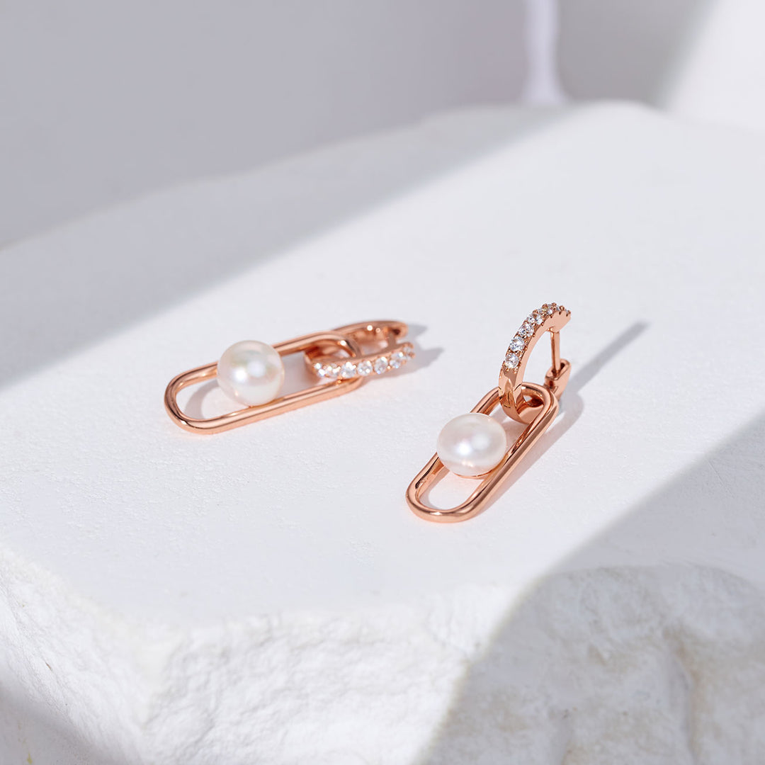 Boucles d'oreilles en perles d'eau douce de qualité supérieure WE01013 | CONNECT