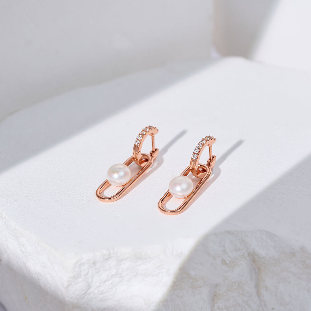 Boucles d'oreilles en perles d'eau douce de qualité supérieure WE01013 | CONNECT