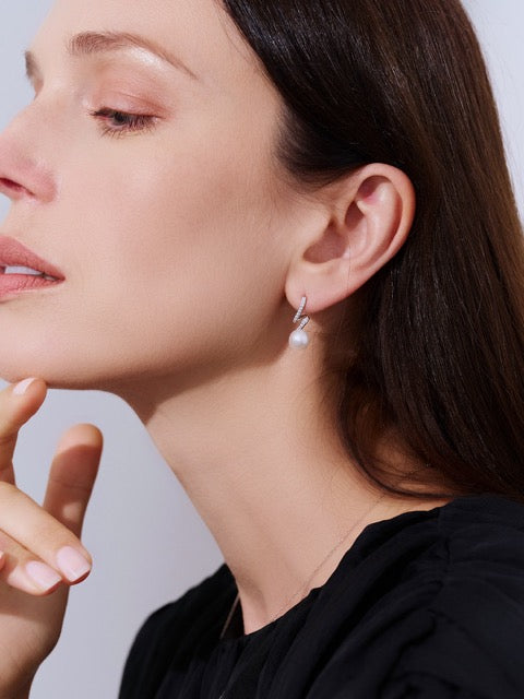 Anting-anting Mutiara Air Tawar yang Elegan WE00115 | Koleksi S