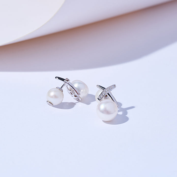 ต่างหูทองคำแท้ 18K เพชร Hanadama Akoya Pearl KE00232 | เอ็กซ์ คอลเลคชั่น
