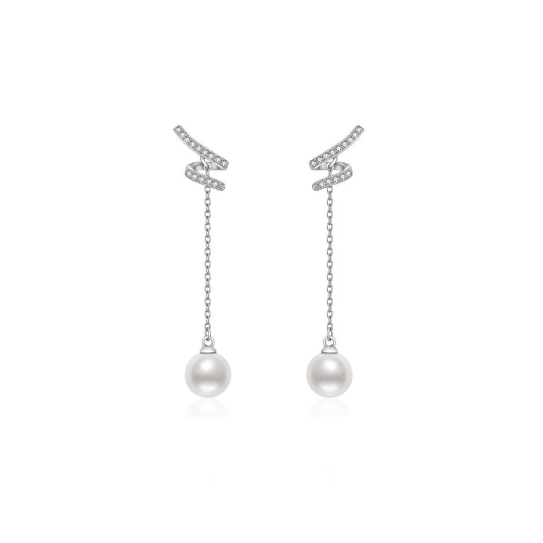 Eleganti orecchini di perle d'acqua dolce WE00141 | Collezione S