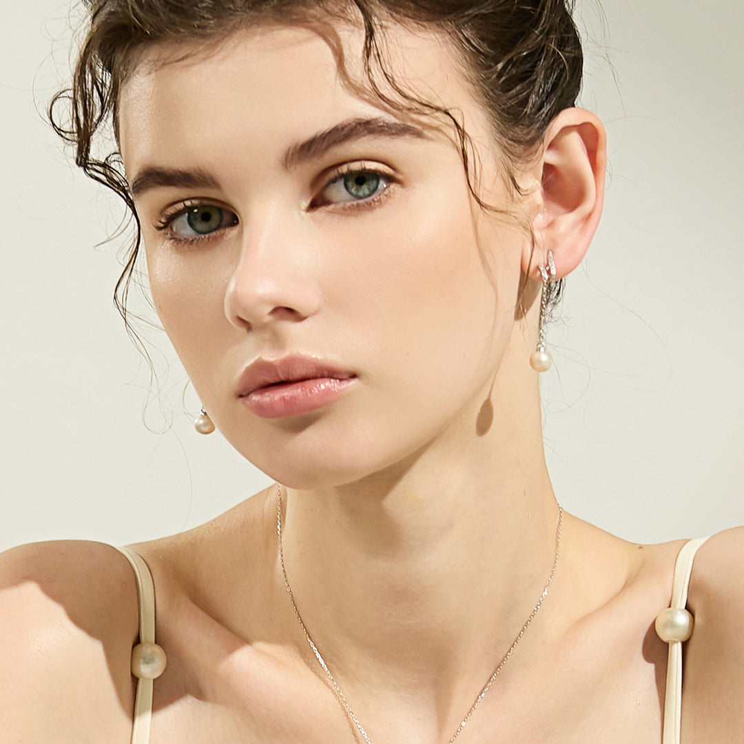 Elegant Freshwater Pearl Earrings WE00141 - PEARLY LUSTRE