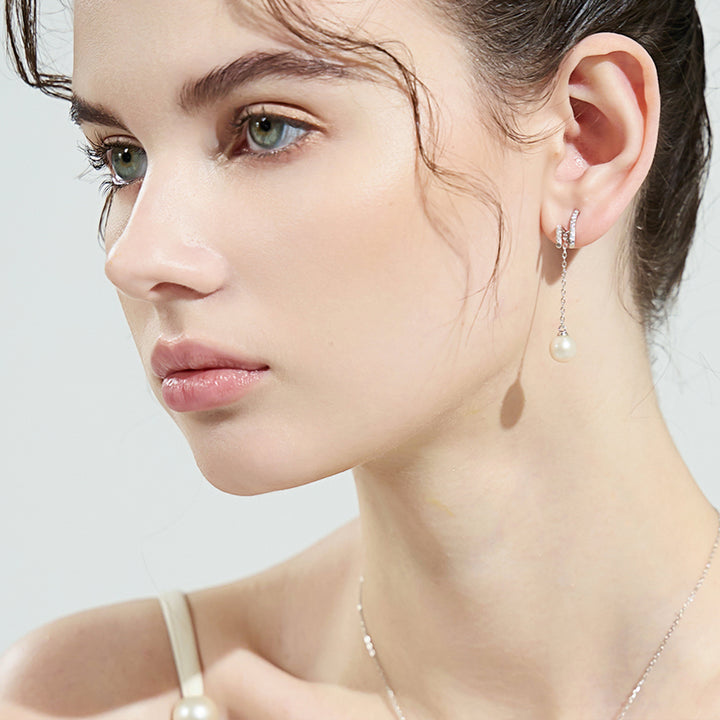 Eleganti orecchini di perle d'acqua dolce WE00141 | Collezione S