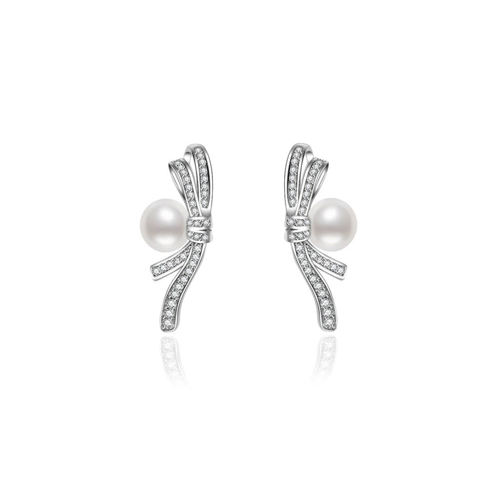 Freshwater Pearl Earrings WE00156 | RIBBON - PEARLY LUSTRE