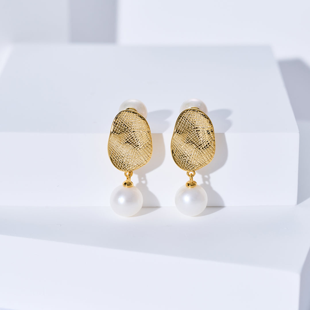 Pendientes de perlas de agua dulce neoyorquinos WE00169