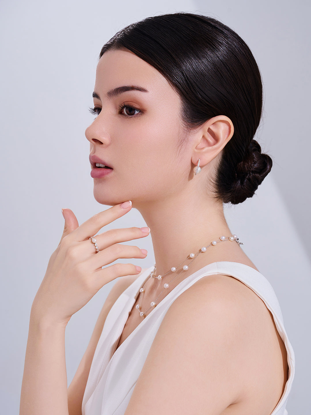 أقراط لؤلؤ المياه العذبة الأنيقة WE00184