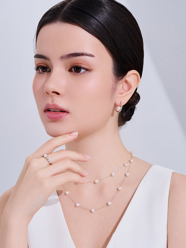 أقراط لؤلؤ المياه العذبة الأنيقة WE00184