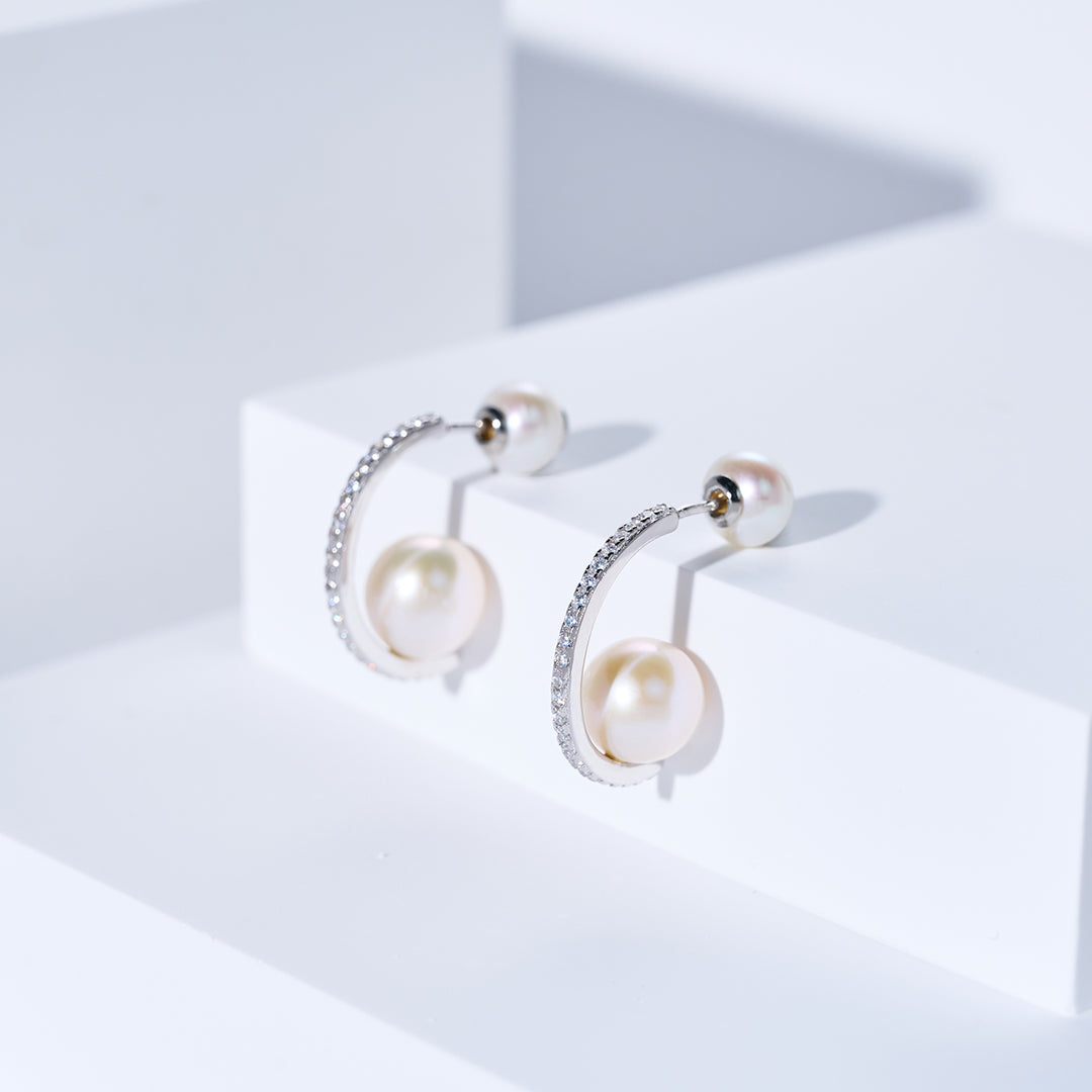 Anting-anting Mutiara Air Tawar yang Elegan WE00184