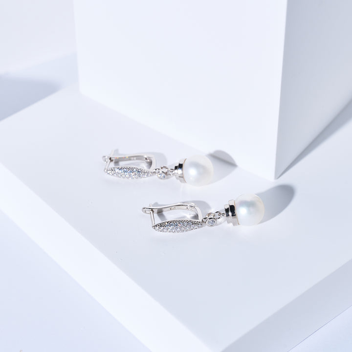 أقراط لؤلؤ المياه العذبة الأنيقة WE00209