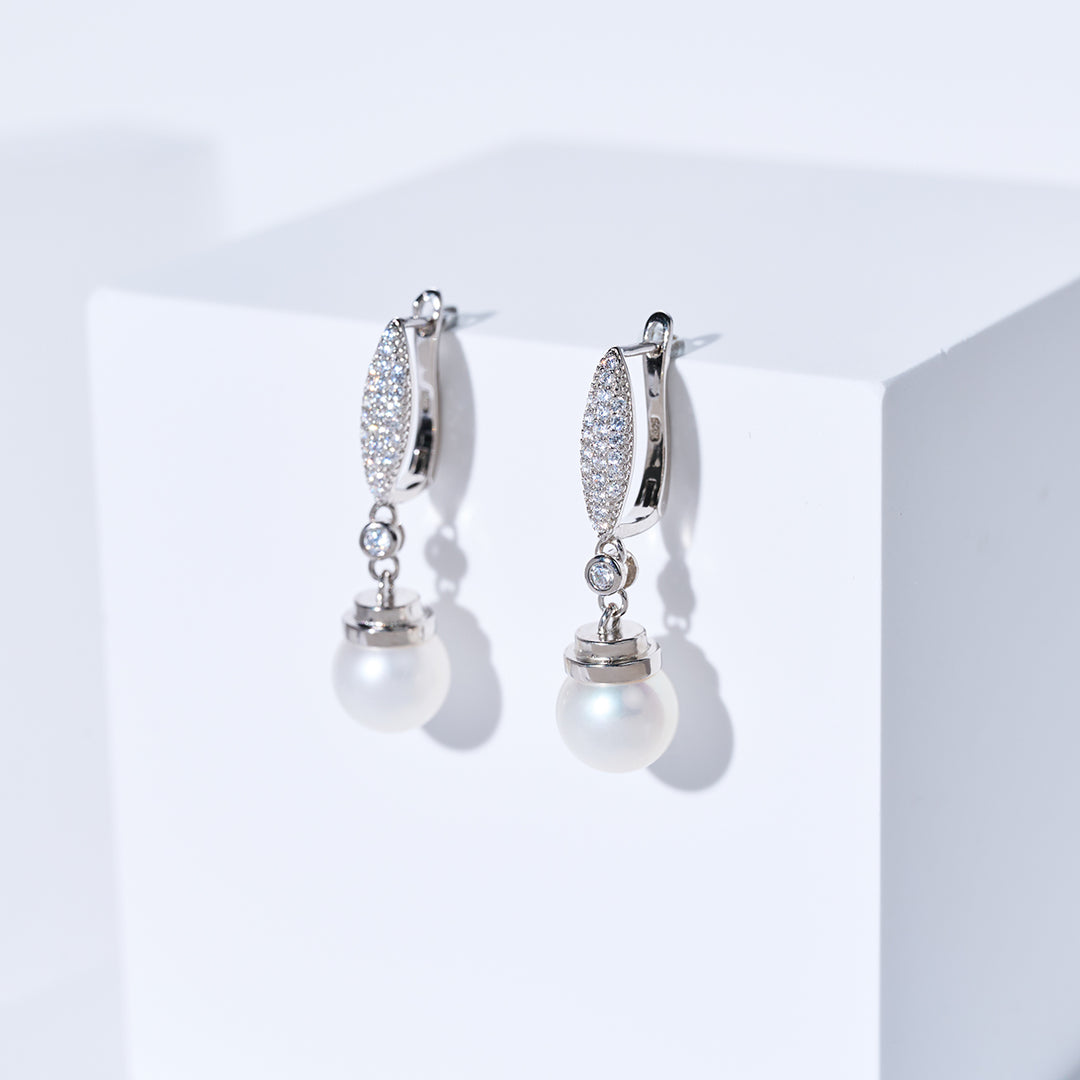 أقراط لؤلؤ المياه العذبة الأنيقة WE00209