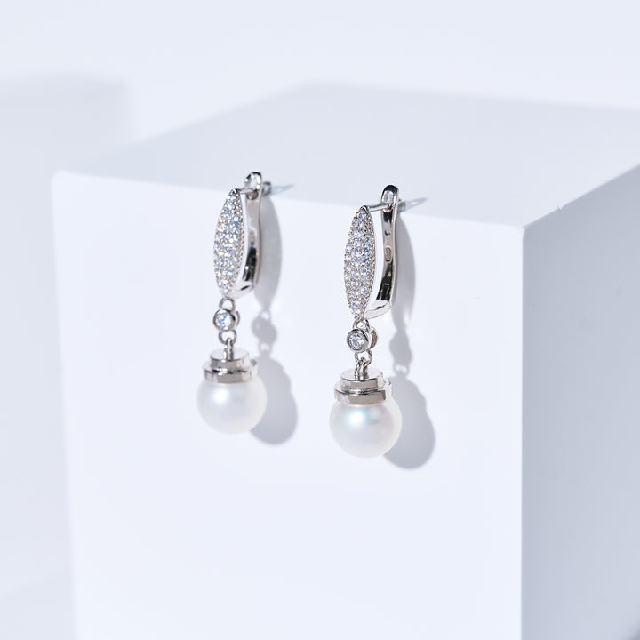 أقراط لؤلؤ المياه العذبة الأنيقة WE00209