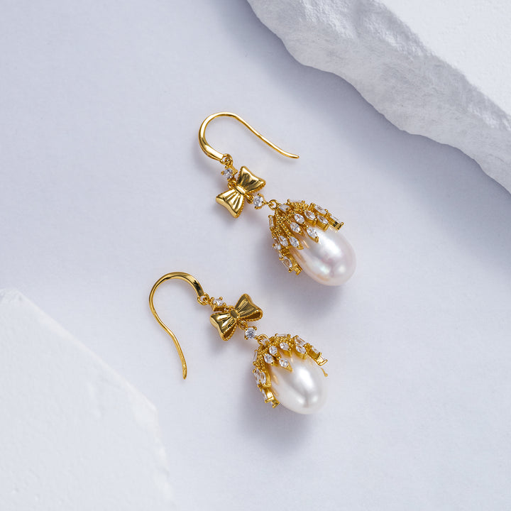 Elegant Freshwater Pearl Earrings WE00233 - PEARLY LUSTRE
