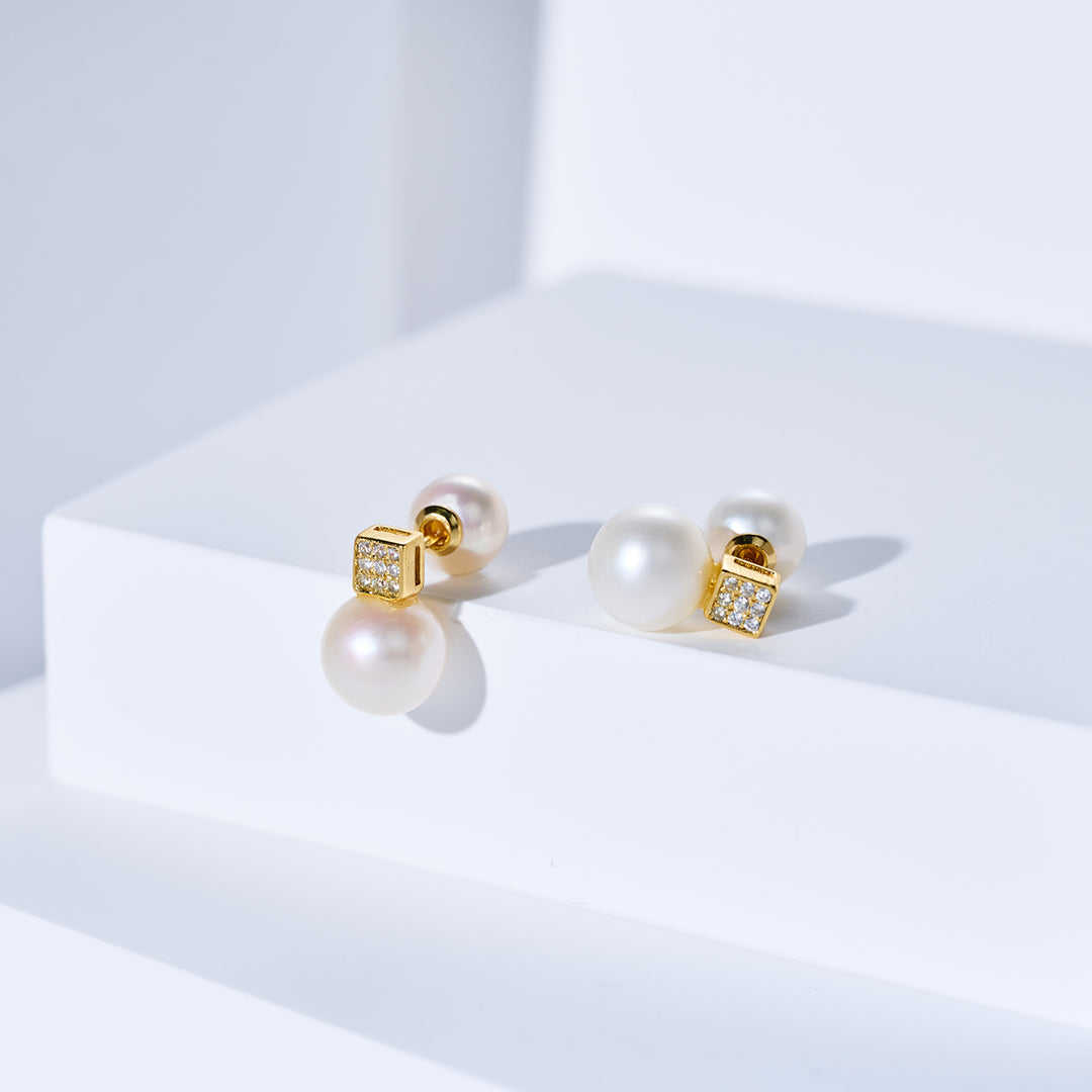 أقراط لؤلؤ المياه العذبة الأنيقة WE00283