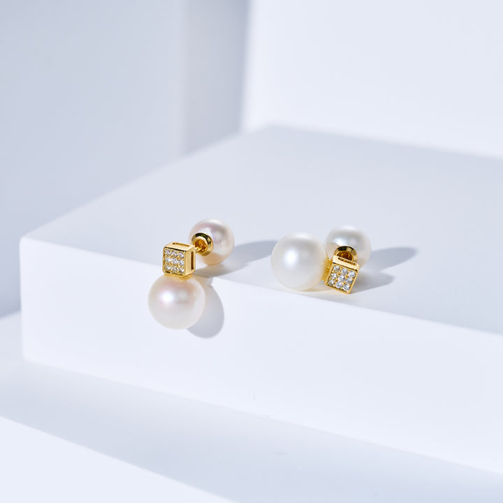 أقراط لؤلؤ المياه العذبة الأنيقة WE00283