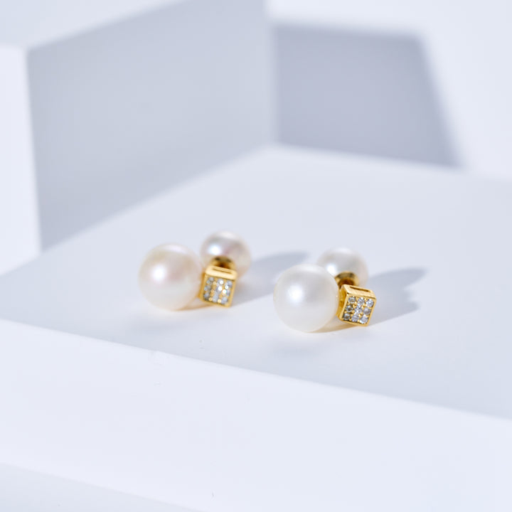 أقراط لؤلؤ المياه العذبة الأنيقة WE00283