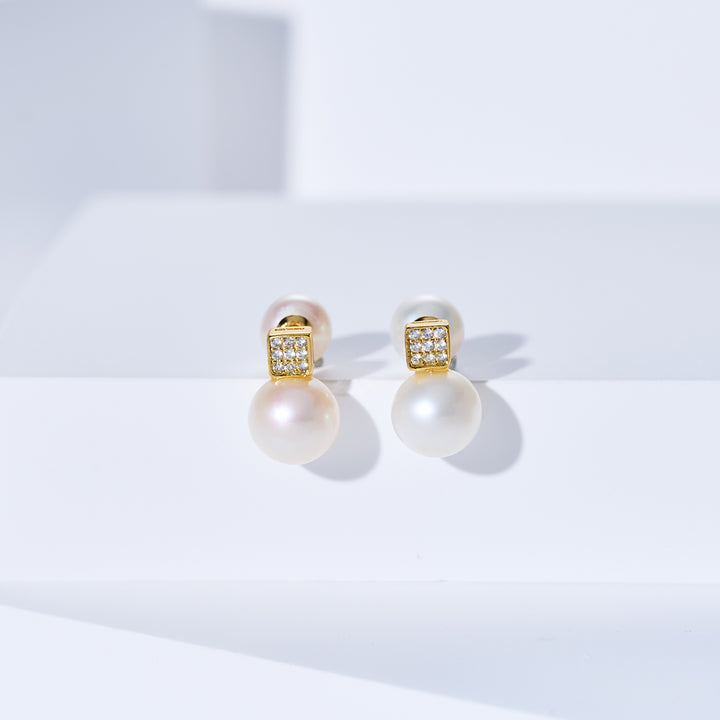 أقراط لؤلؤ المياه العذبة الأنيقة WE00283