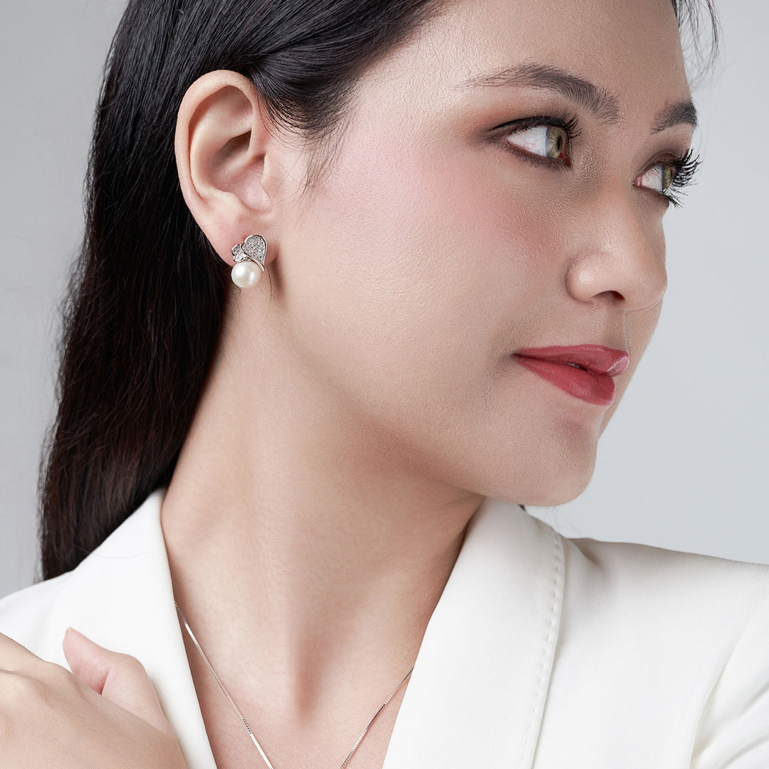 Elegant Freshwater Pearl Earrings WE00294 | GARDENS - PEARLY LUSTRE
